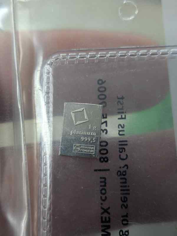 $75 each 1 Gram Platinum Bars Ingots Pamp Valcambi